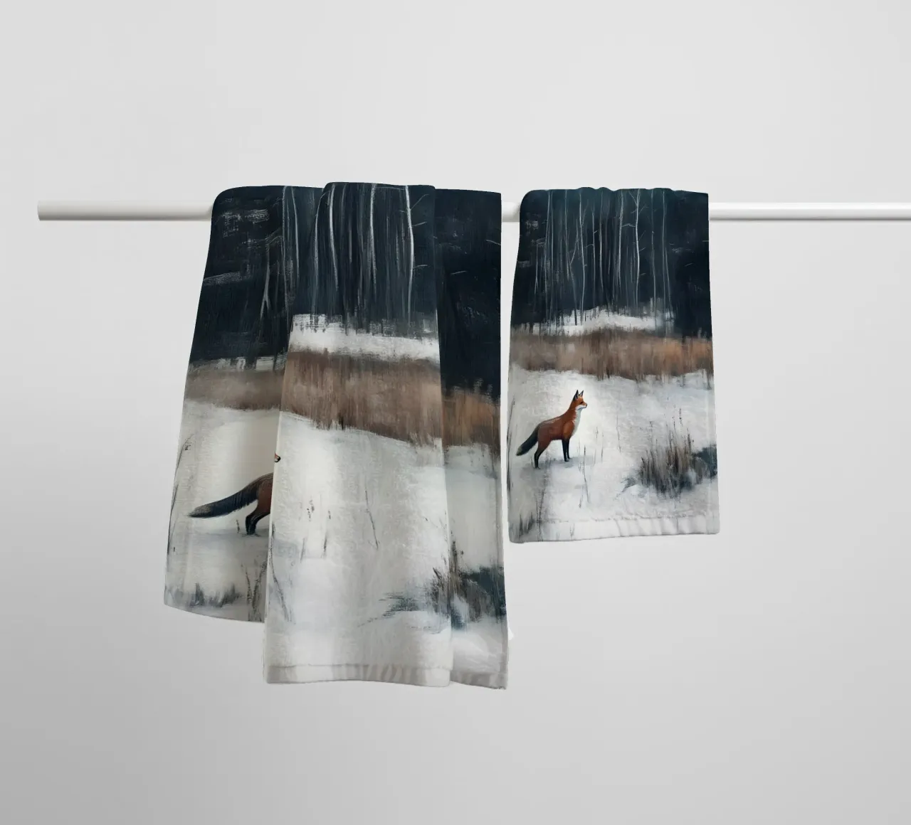 Red Fox Snowy Forest Art Print - Vida salvaje invernal toalla de baño de ClubArt