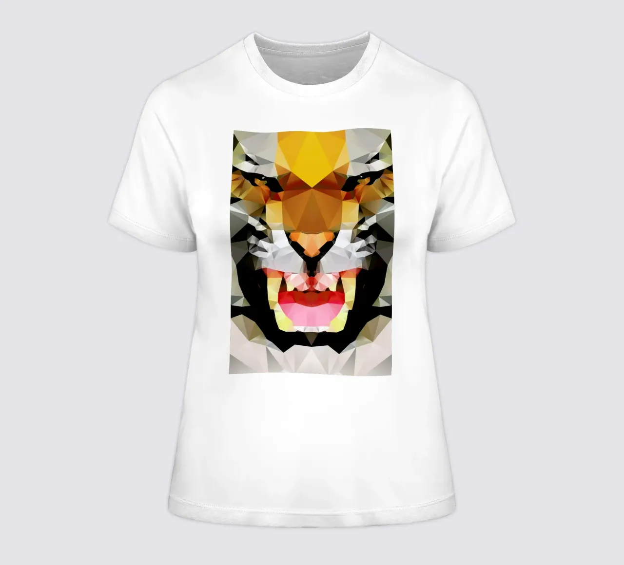 Geo Tiger women's fitted t-shirt by Three Of The Possessed