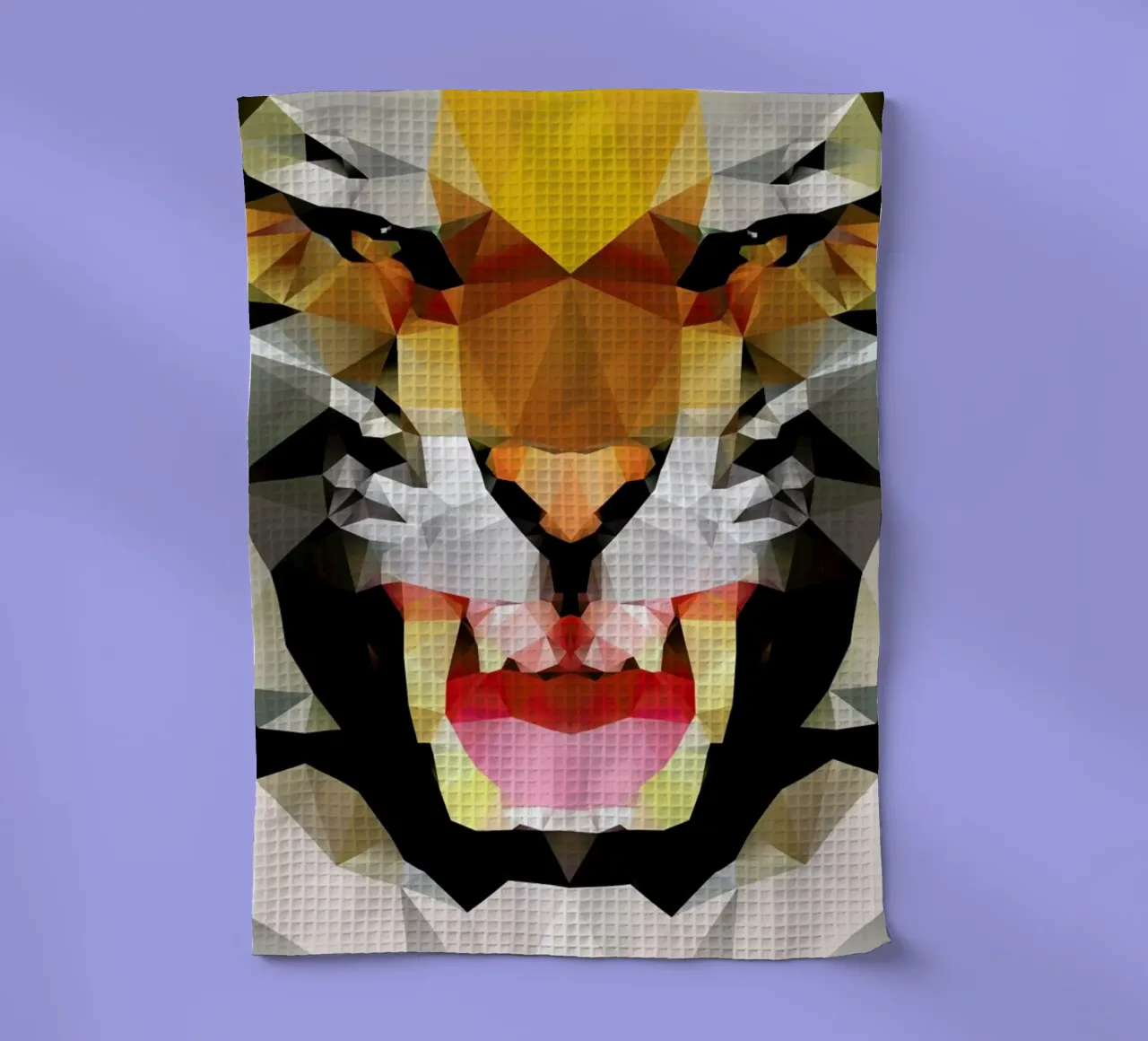Geo Tiger tea towel by Three Of The Possessed