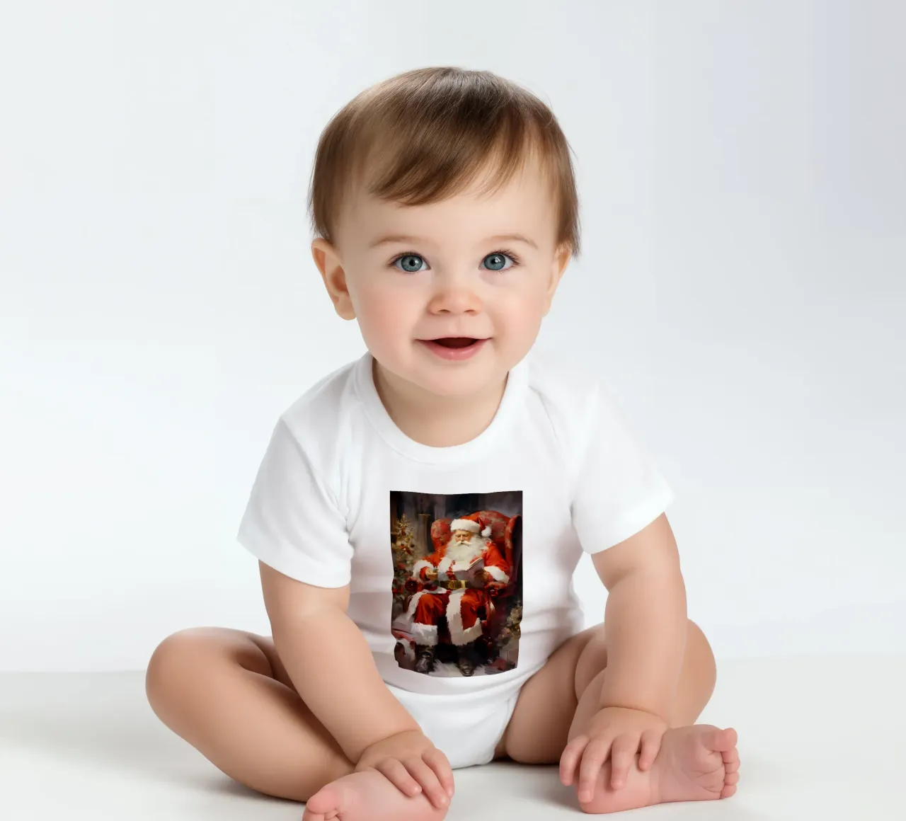 Impression d'art sur la lecture du Père Noël - Noël classique body bébé de ClubArt