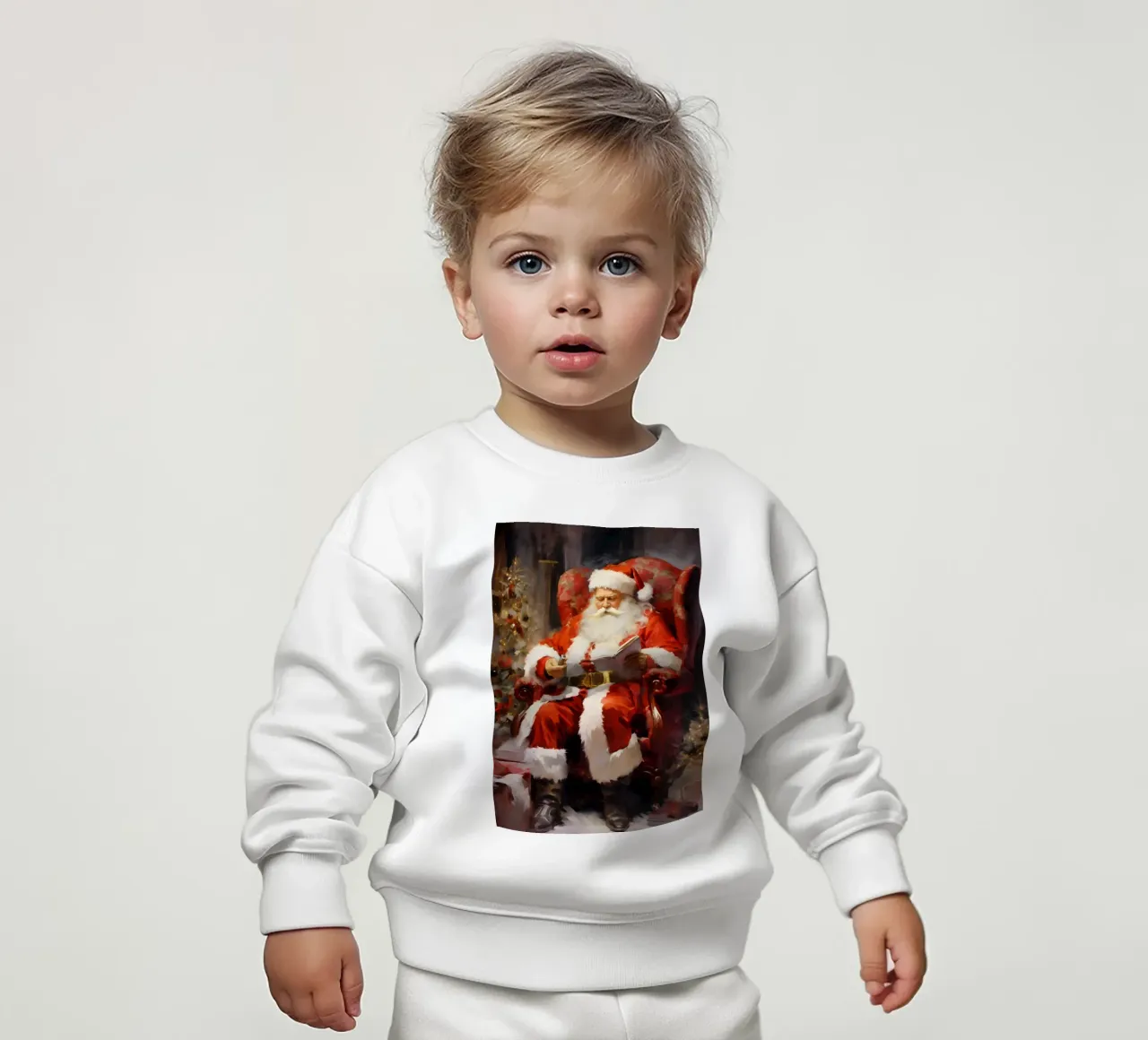 Impression d'art sur la lecture du Père Noël - Noël classique sweat pour bébé de ClubArt