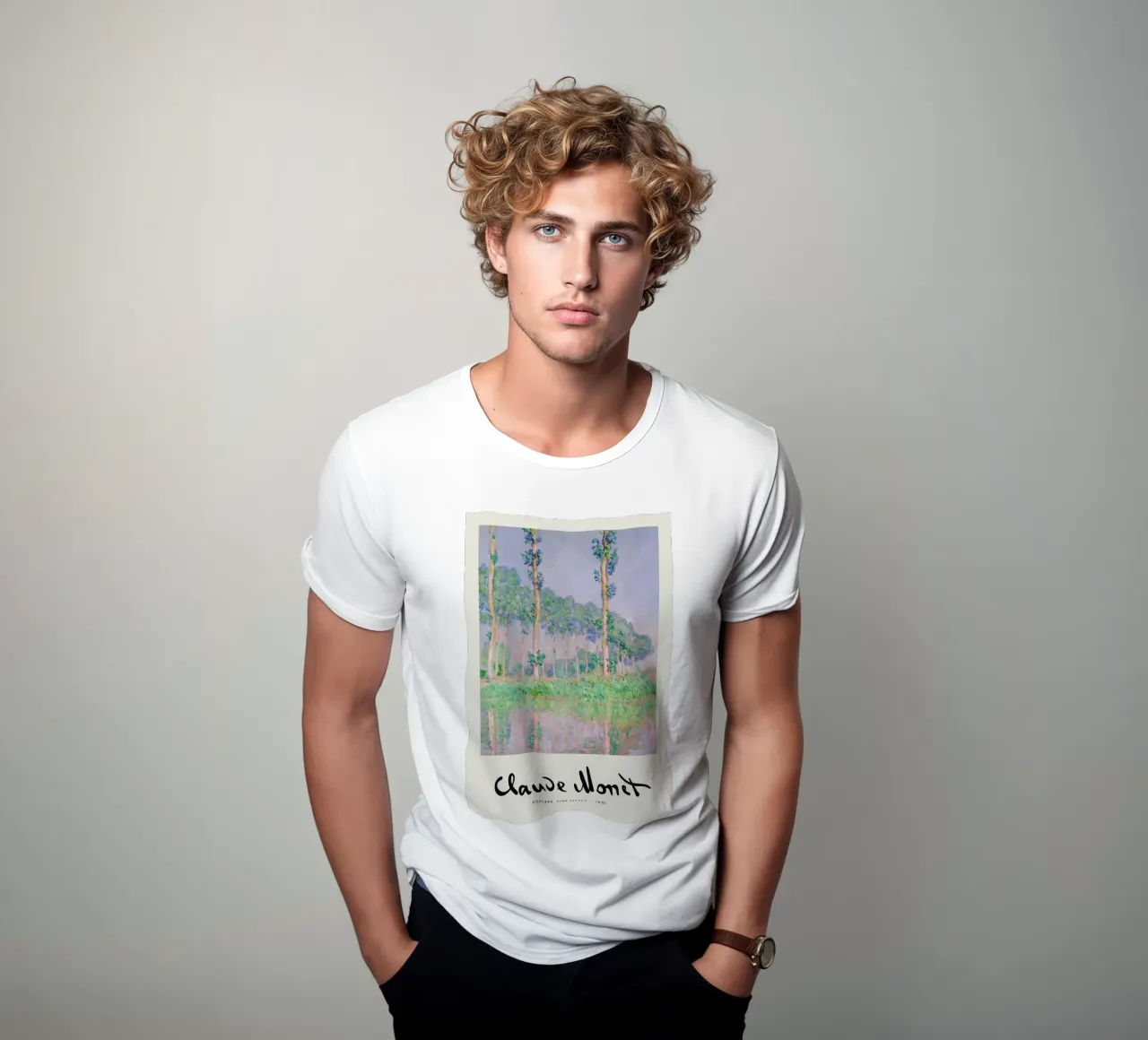 Monet – Signed Poplars t-shirt da Vintage by JUNIQE