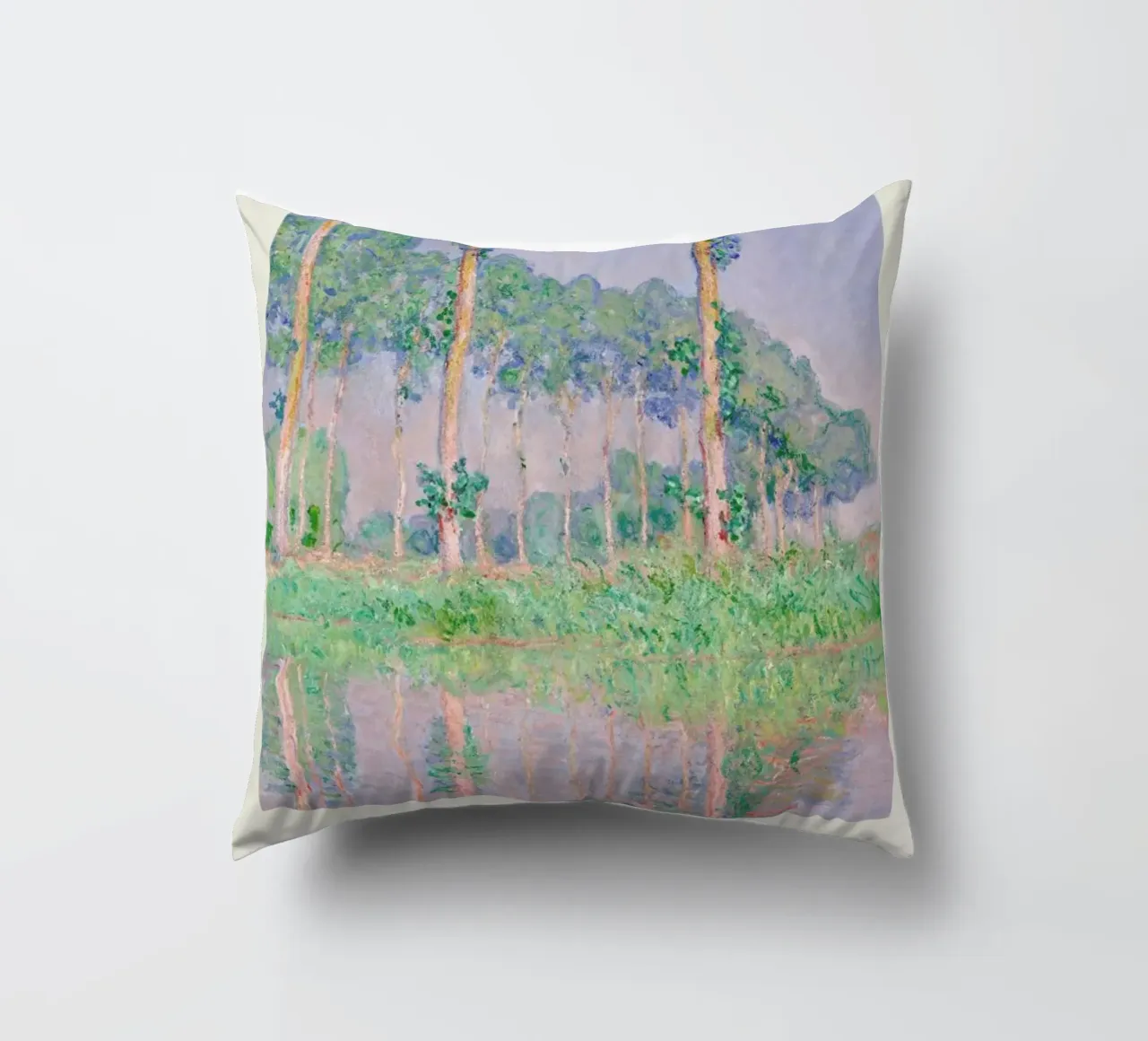 Monet – Signed Poplars cuscino da Vintage by JUNIQE