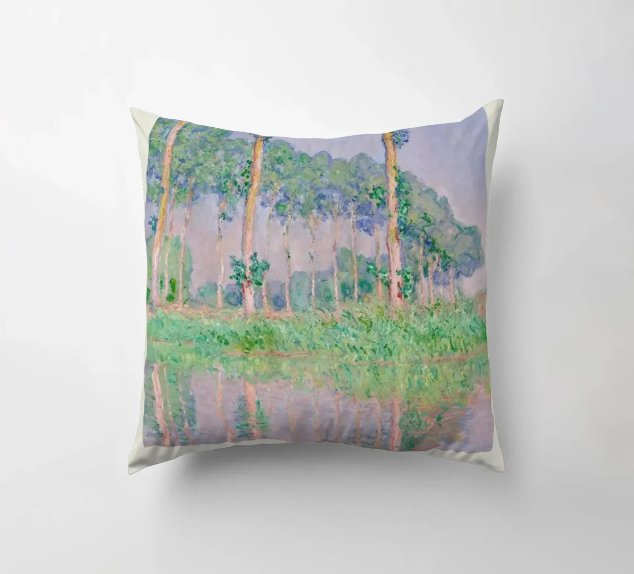 Monet – Signed Poplars cuscino da Vintage by JUNIQE