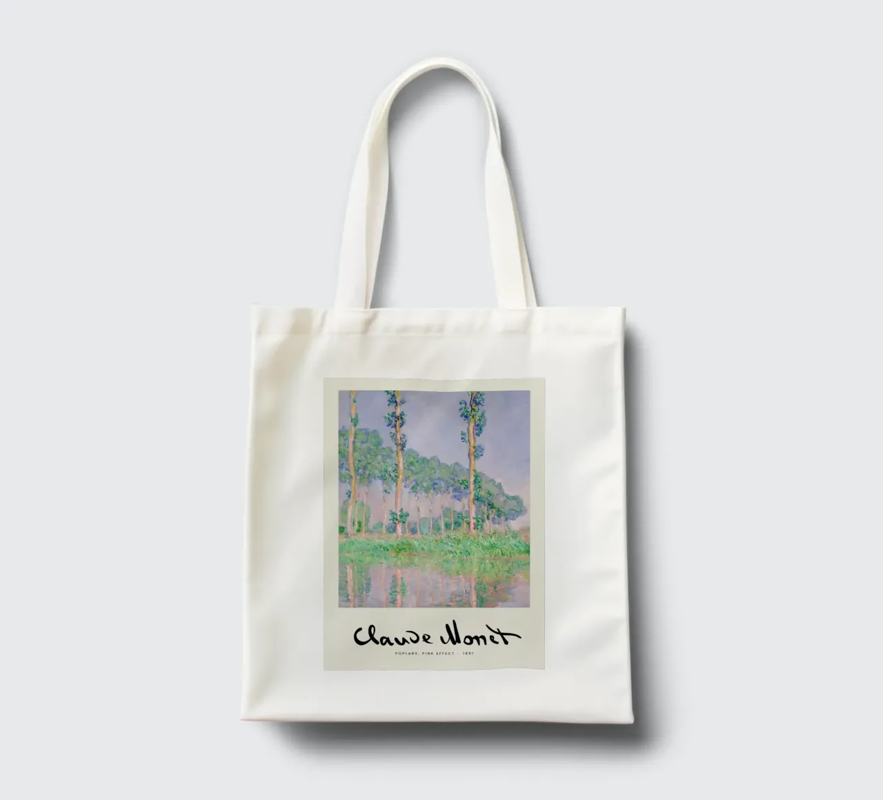 Monet – Signed Poplars borsa in juta da Vintage by JUNIQE
