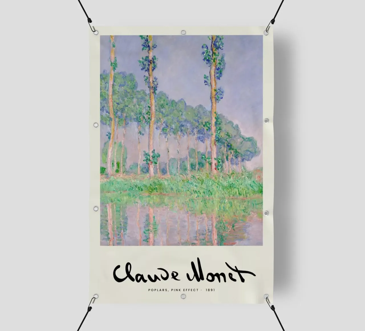 Monet – Signed Poplars telo in pvc da Vintage by JUNIQE