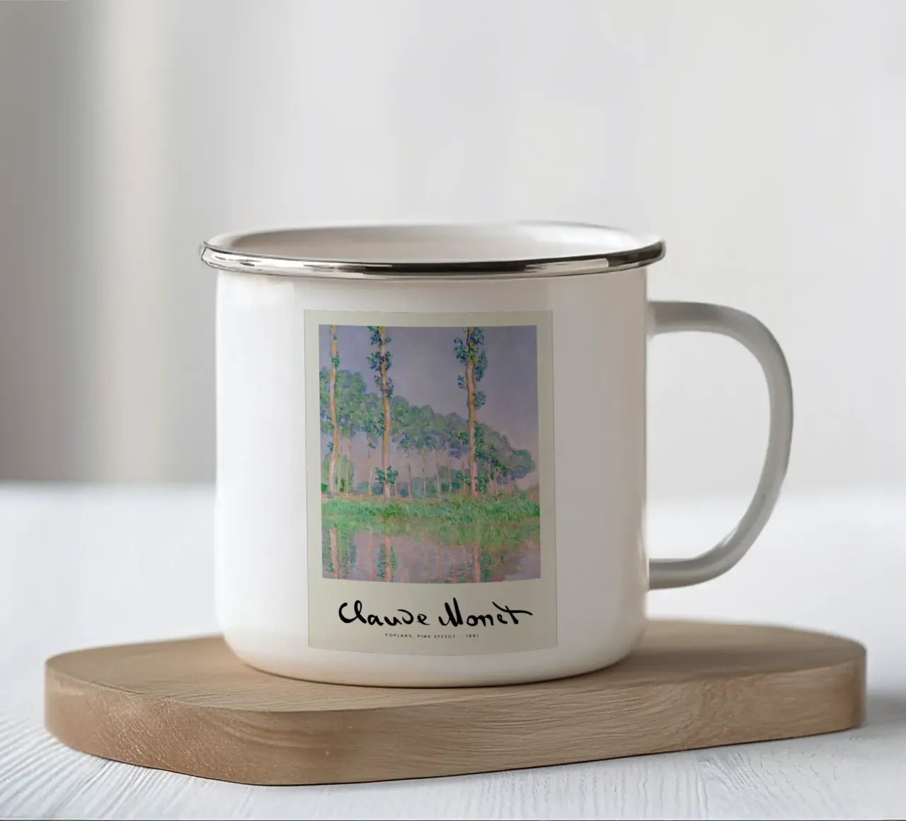 Monet – Signed Poplars tazza in smalto da Vintage by JUNIQE