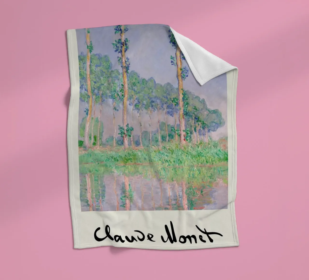 Monet – Signed Poplars coperta in pile da Vintage by JUNIQE