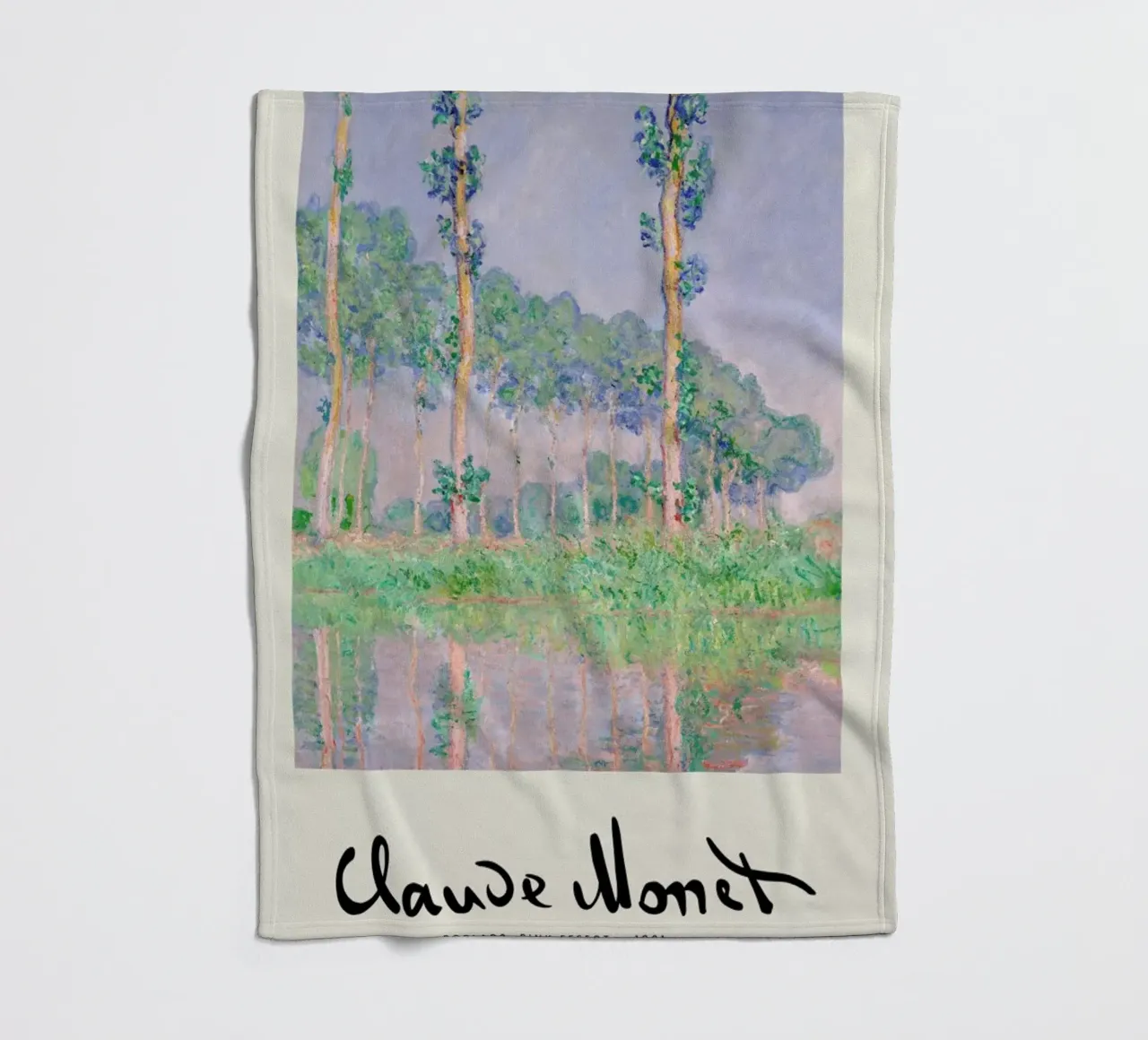 Monet – Signed Poplars coperta in pile da Vintage by JUNIQE