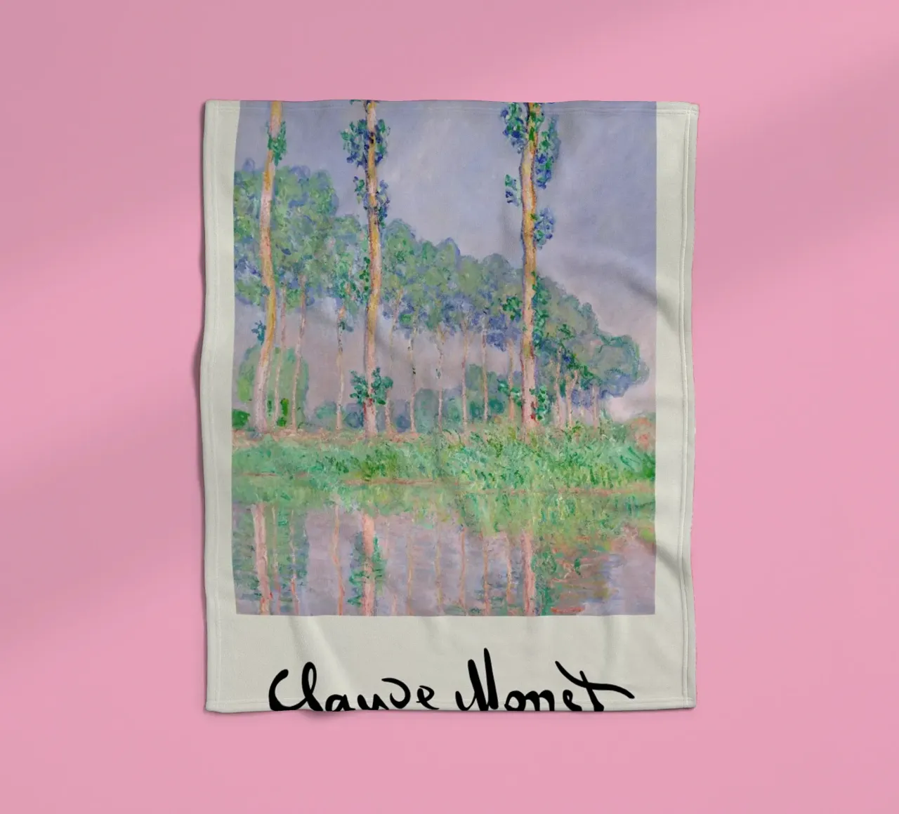 Monet – Signed Poplars coperta in pile da Vintage by JUNIQE