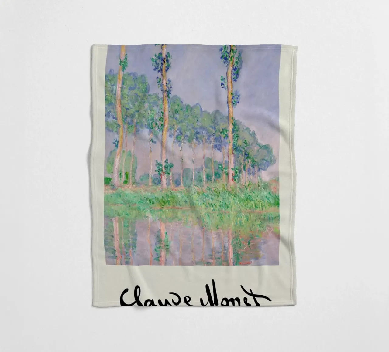Monet – Signed Poplars coperta in pile da Vintage by JUNIQE