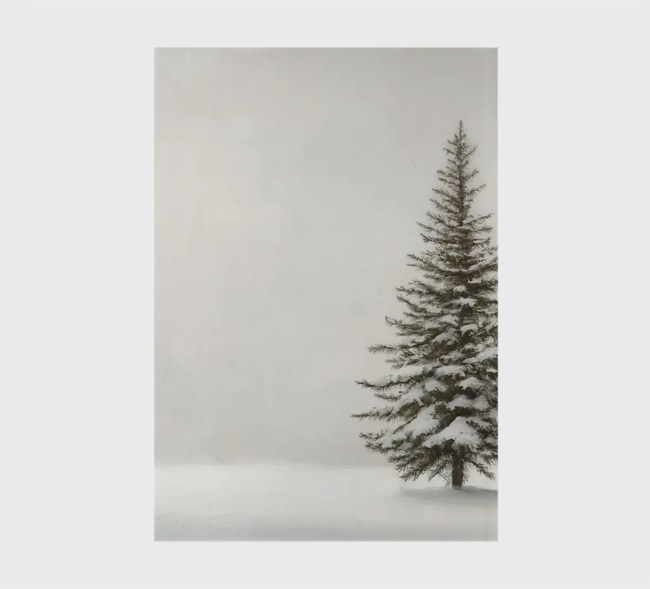 Minimalist Snowy Pine Tree Art Print - Serene Winter Decor notebook by ClubArt