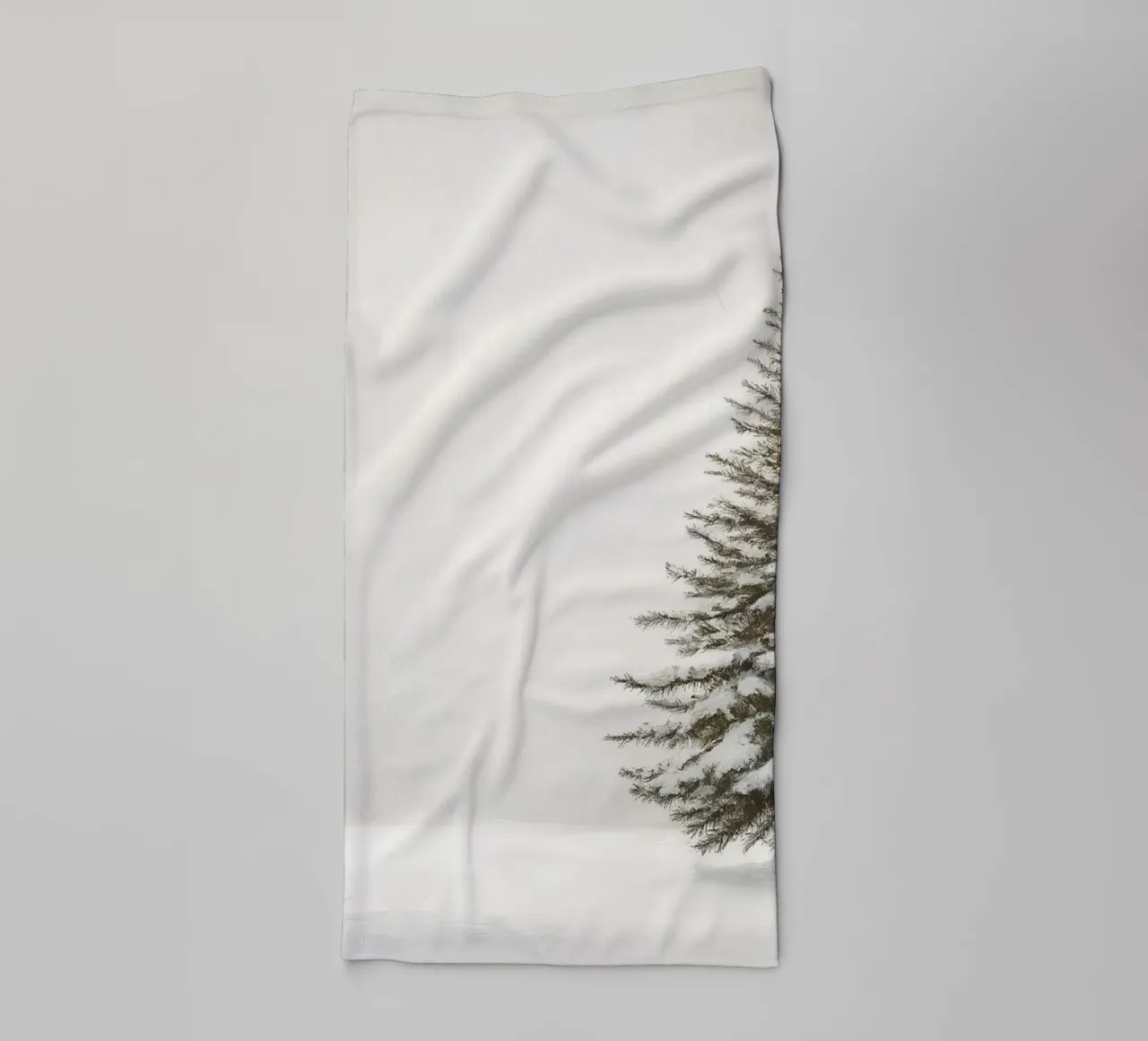 Minimalist Snowy Pine Tree Art Print - Serene Winter Decor towel by ClubArt
