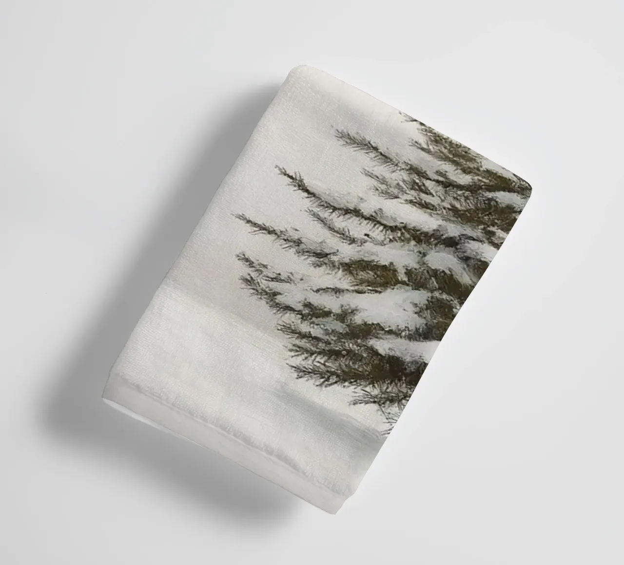 Minimalist Snowy Pine Tree Art Print - Serene Winter Decor towel by ClubArt