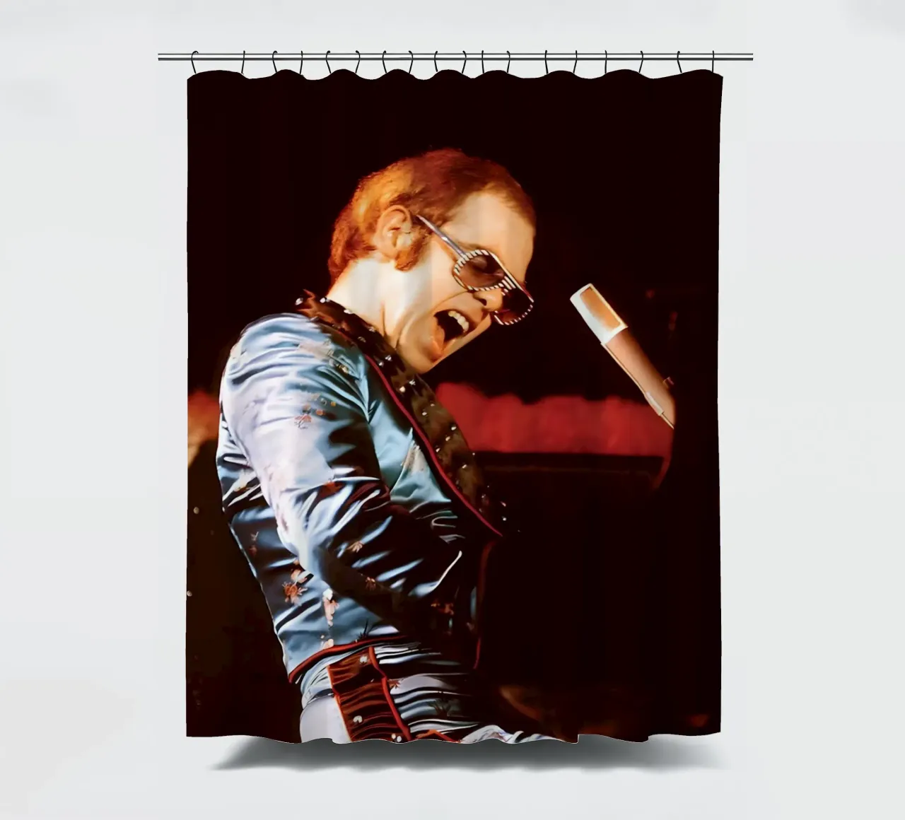 Elton John douchegordijn van Low poly art