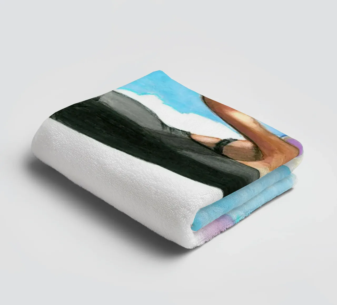 Sarah Morrissette - Diver in Lavender Clouds towel by Rachelwhell