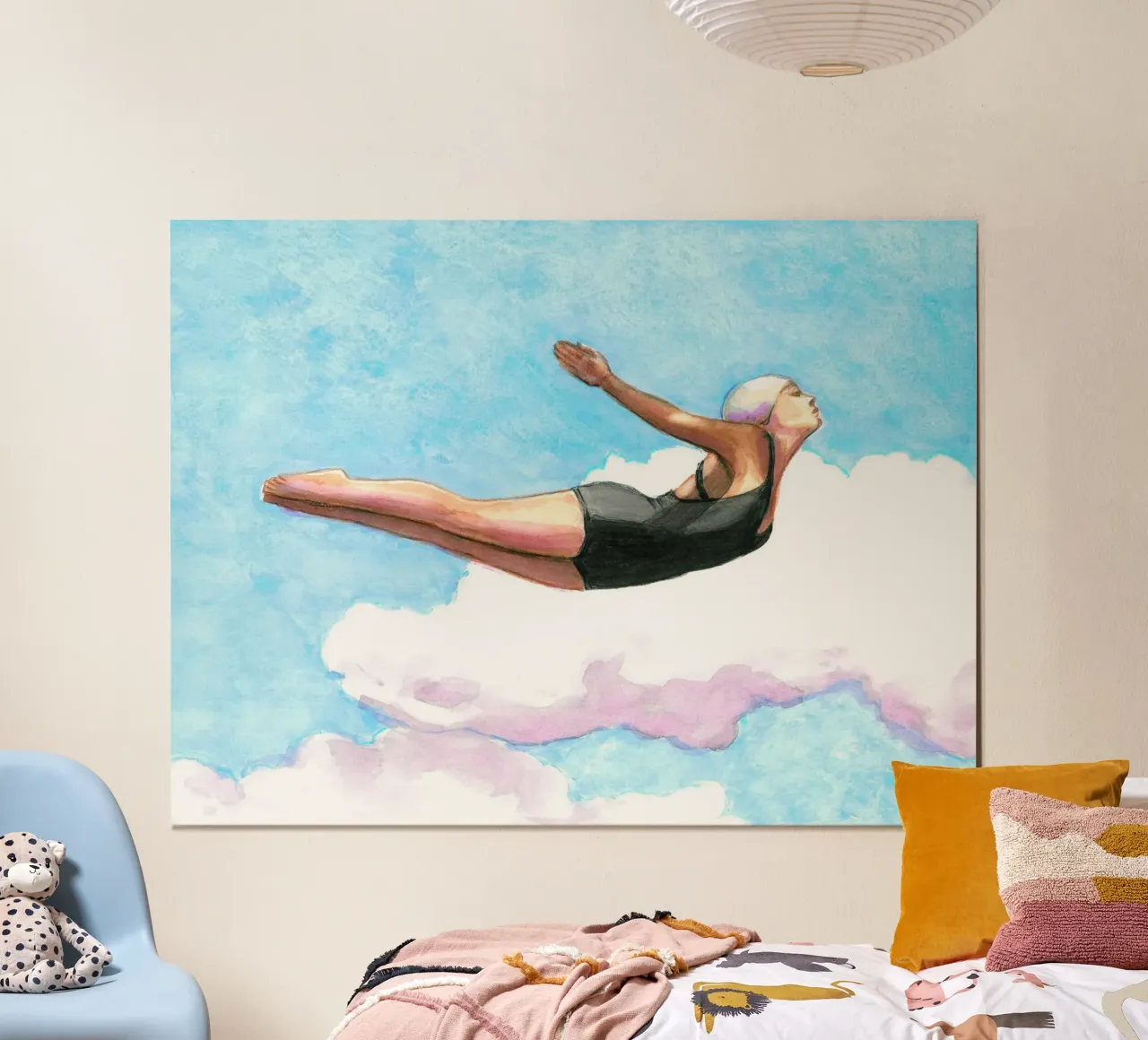 Sarah Morrissette - Diver in Lavender Clouds poster da Rachelwhell