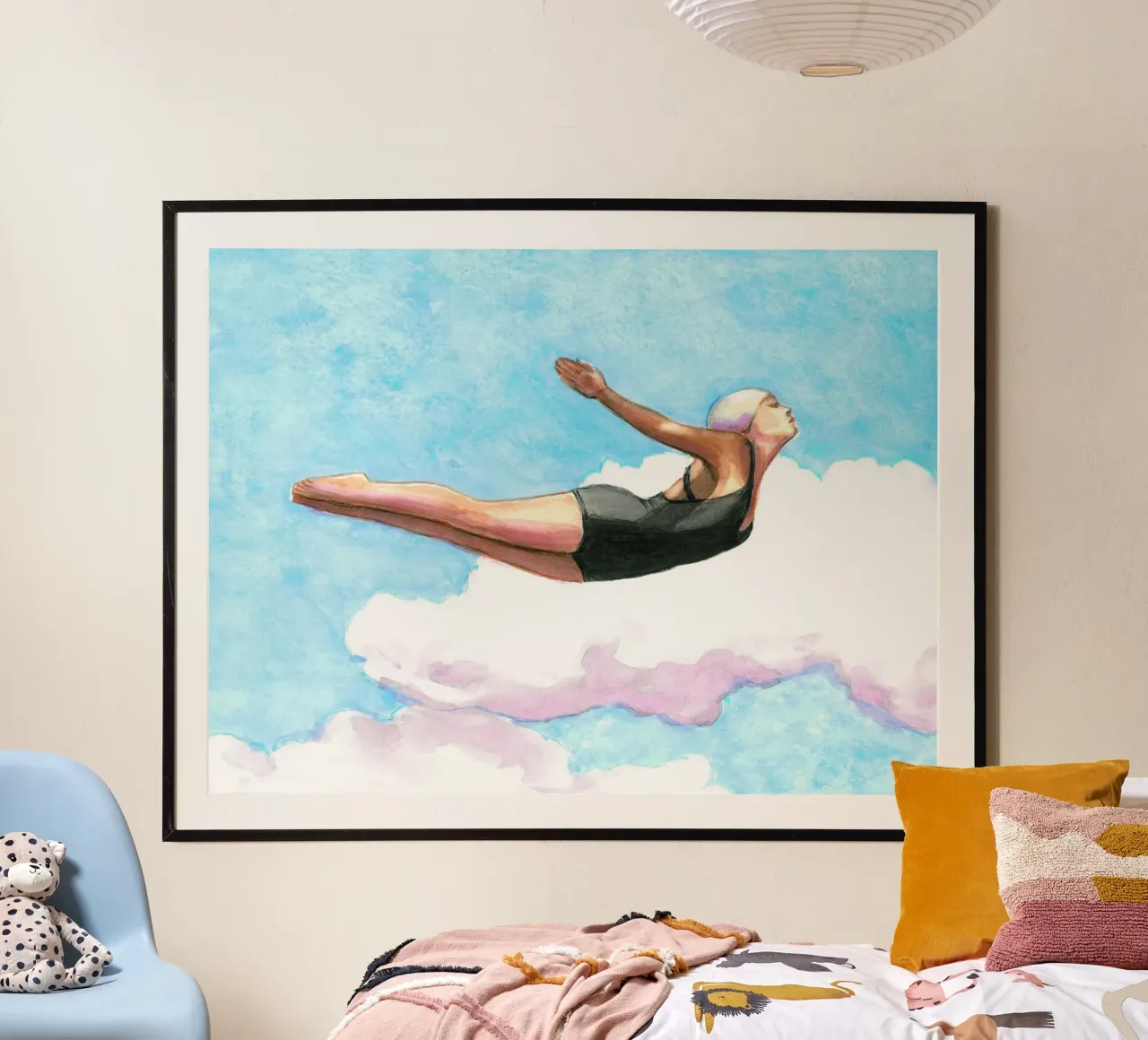 Sarah Morrissette - Diver in Lavender Clouds poster da Rachelwhell