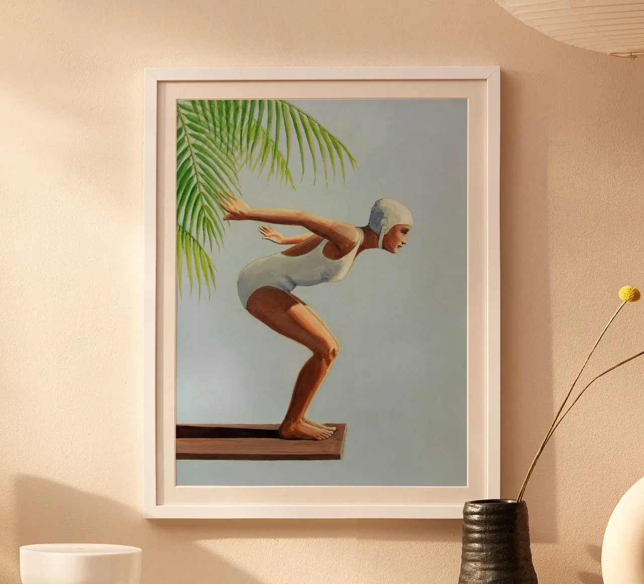 Sarah Morrissette - Bereit zu springen II Poster mit Holzrahmen von Rachelwhell
