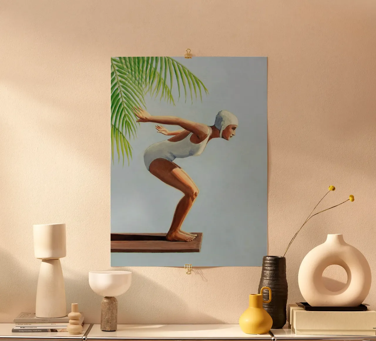 Sarah Morrissette - Bereit zu springen II Poster mit Holzrahmen von Rachelwhell