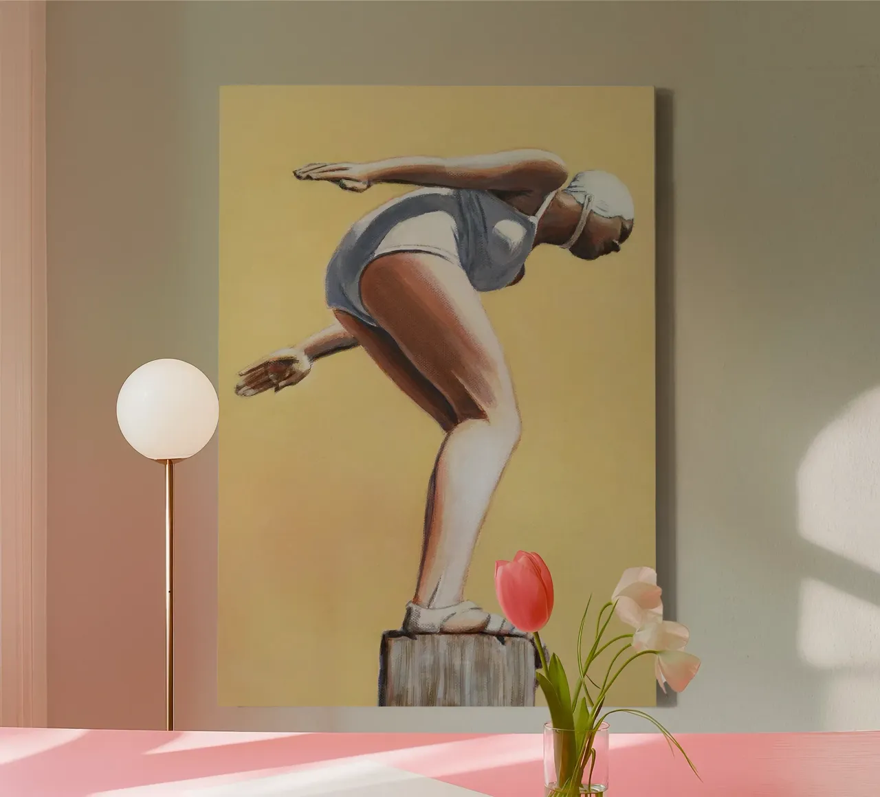 Sarah Morrissette - Tuffatore su un palo tela con Cornice a cassetta da Rachelwhell