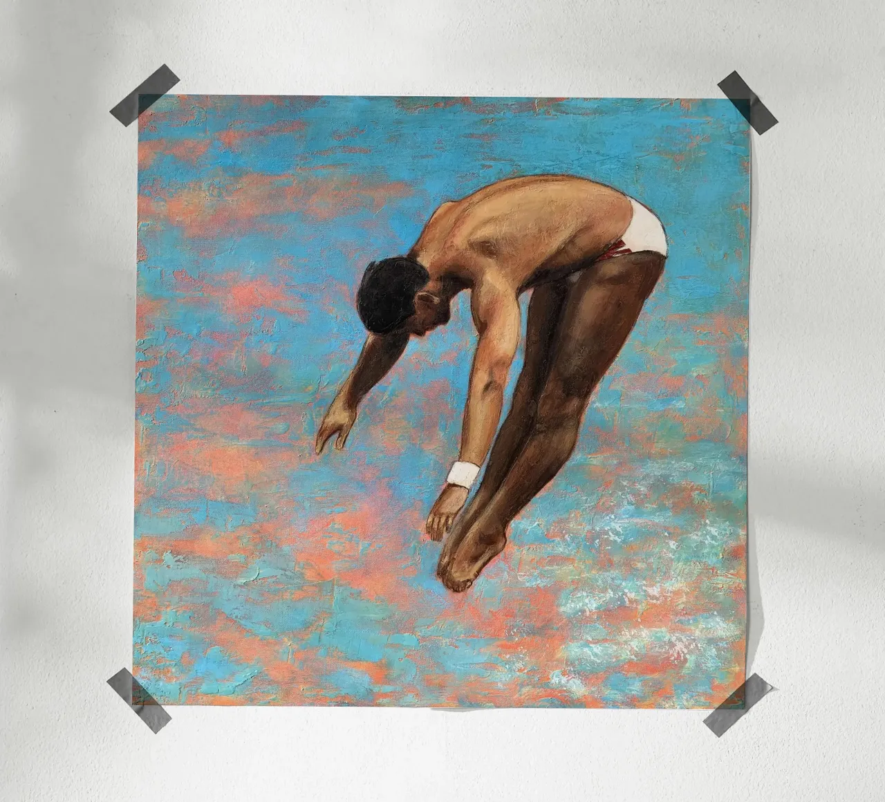 Tuffatore con braccialetto - Sarah Morrissette poster con telaio in legno da Rachelwhell