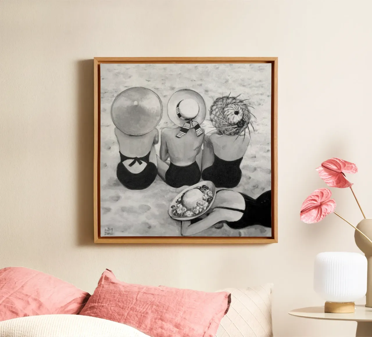 Quattro cappelli di sole - Sarah Morrissette tela con Cornice a cassetta da Rachelwhell