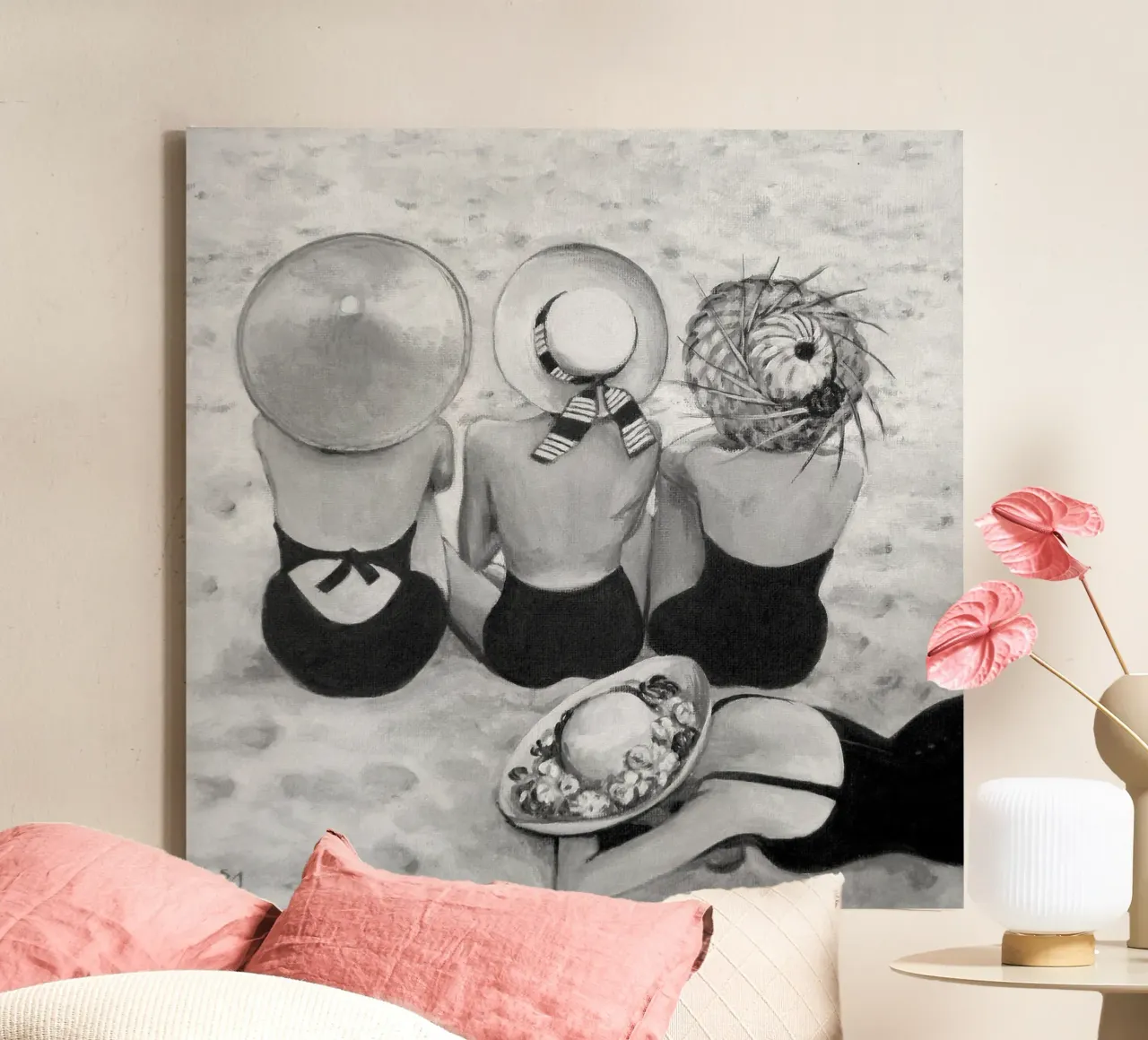 Quattro cappelli di sole - Sarah Morrissette tela con Cornice a cassetta da Rachelwhell