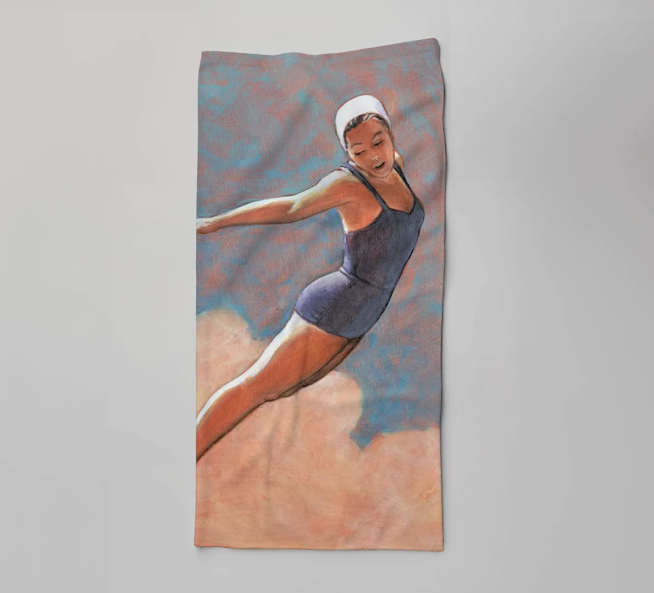 High Diver in Soft Clouds - Sarah Morrissette towel by Rachelwhell