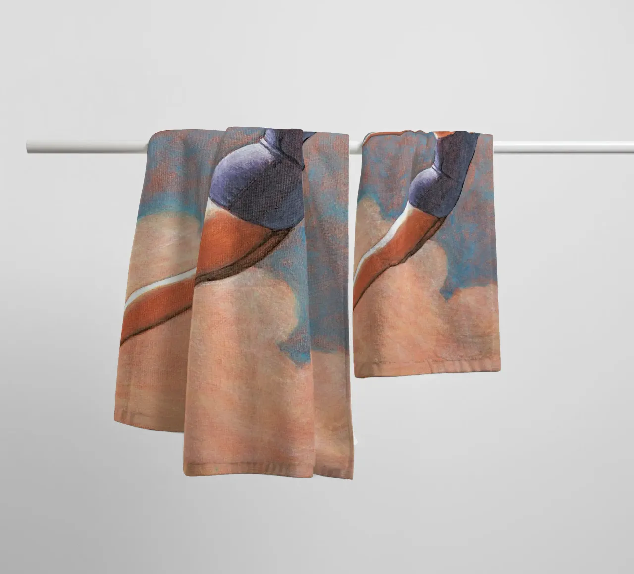 High Diver in Soft Clouds - Sarah Morrissette towel by Rachelwhell