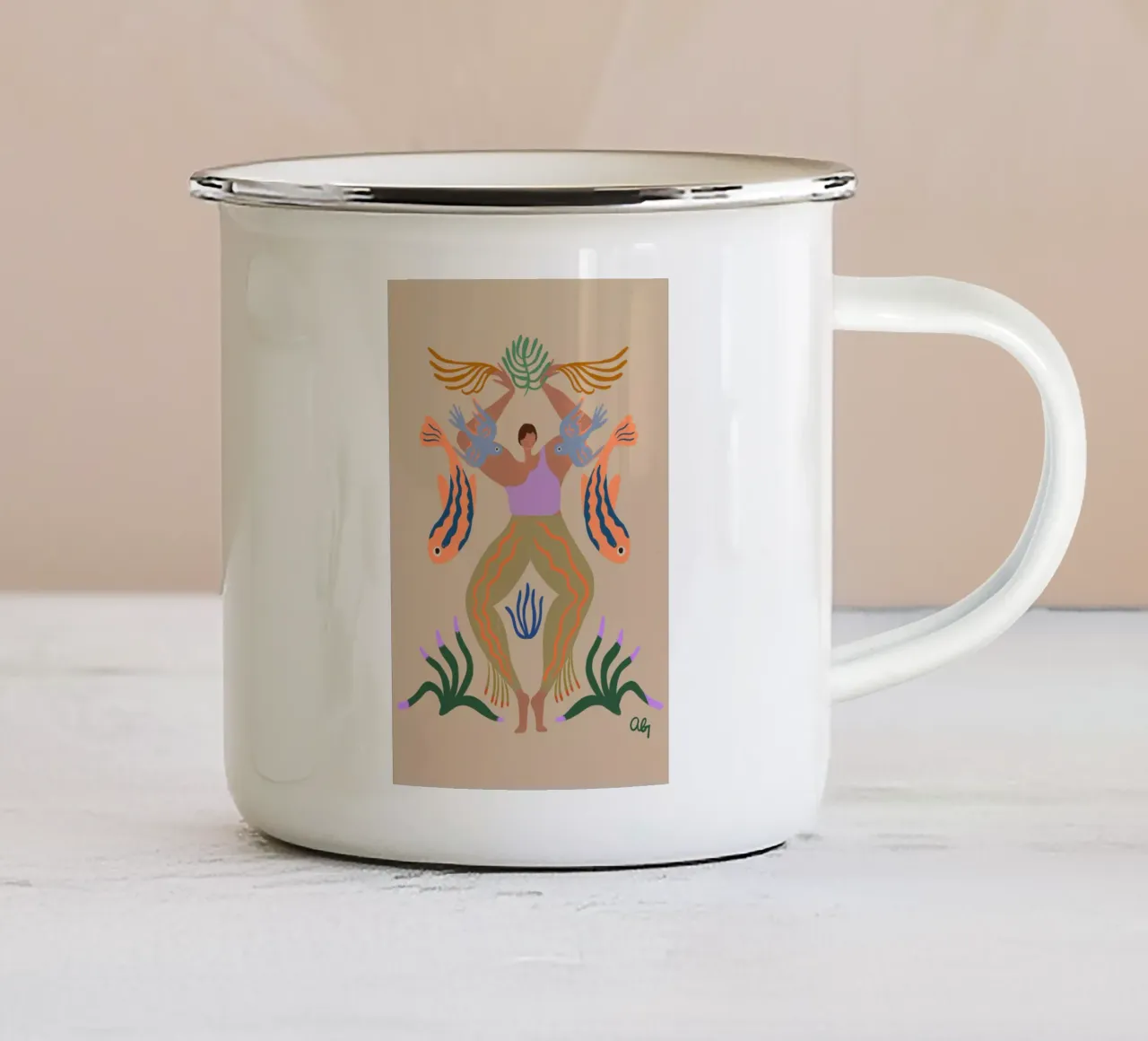 The Bird and the Fish tazza in smalto da Arty Guava