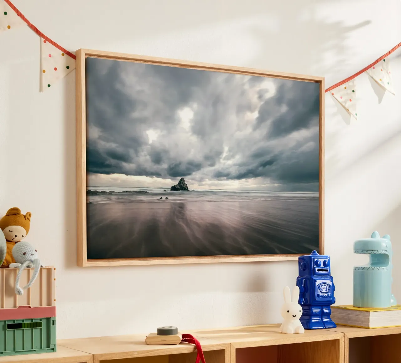 riflessione skyline tela con Cornice a cassetta da space words