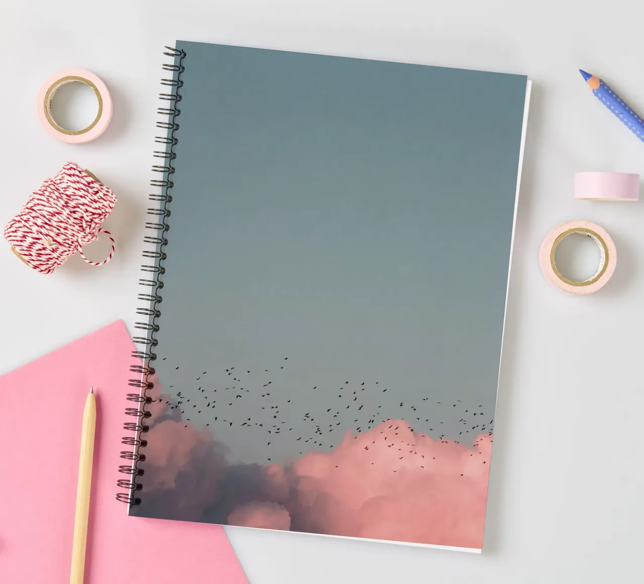softness clouds spiral notebook by space words