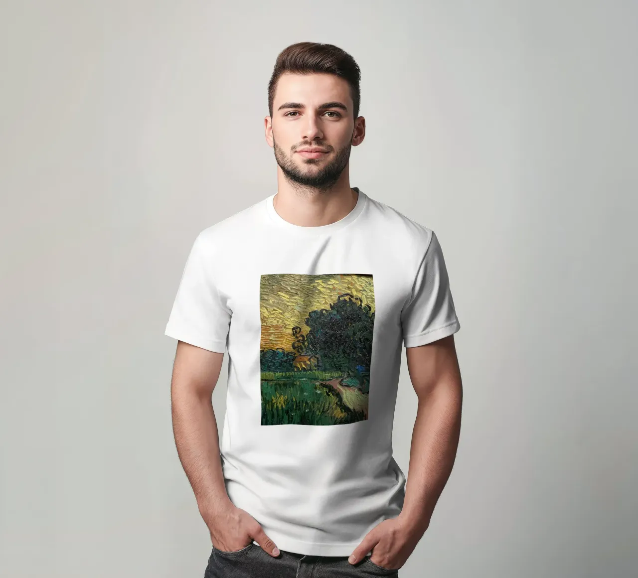 rural view of small house t-shirt by cloud shop