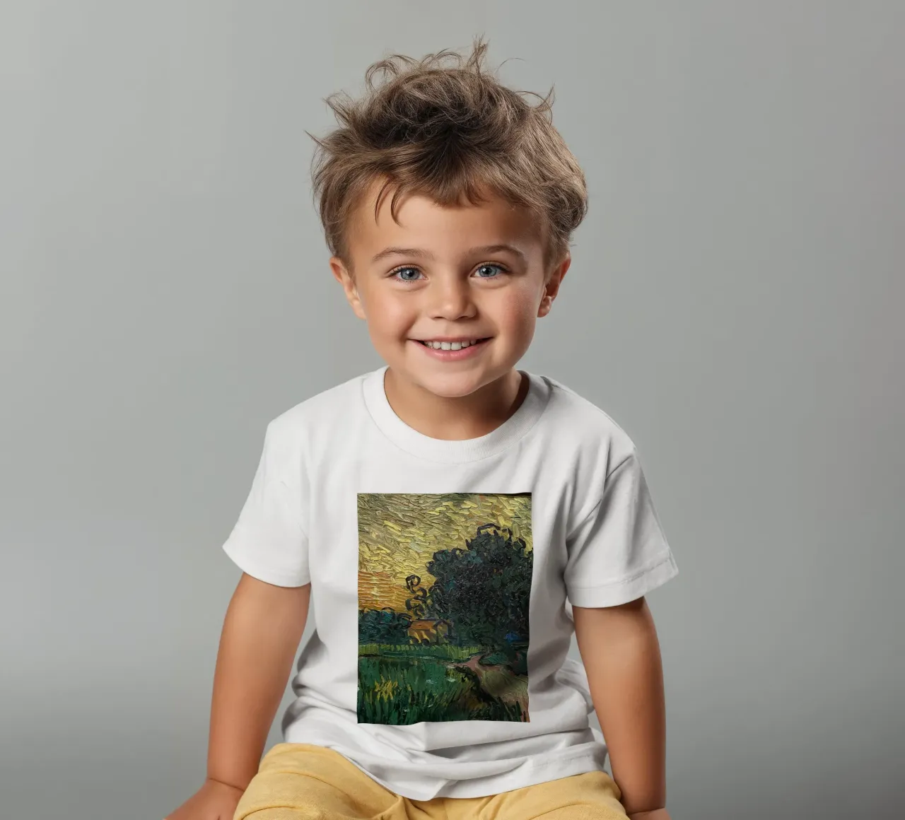 rural view of small house kids t-shirt by cloud shop