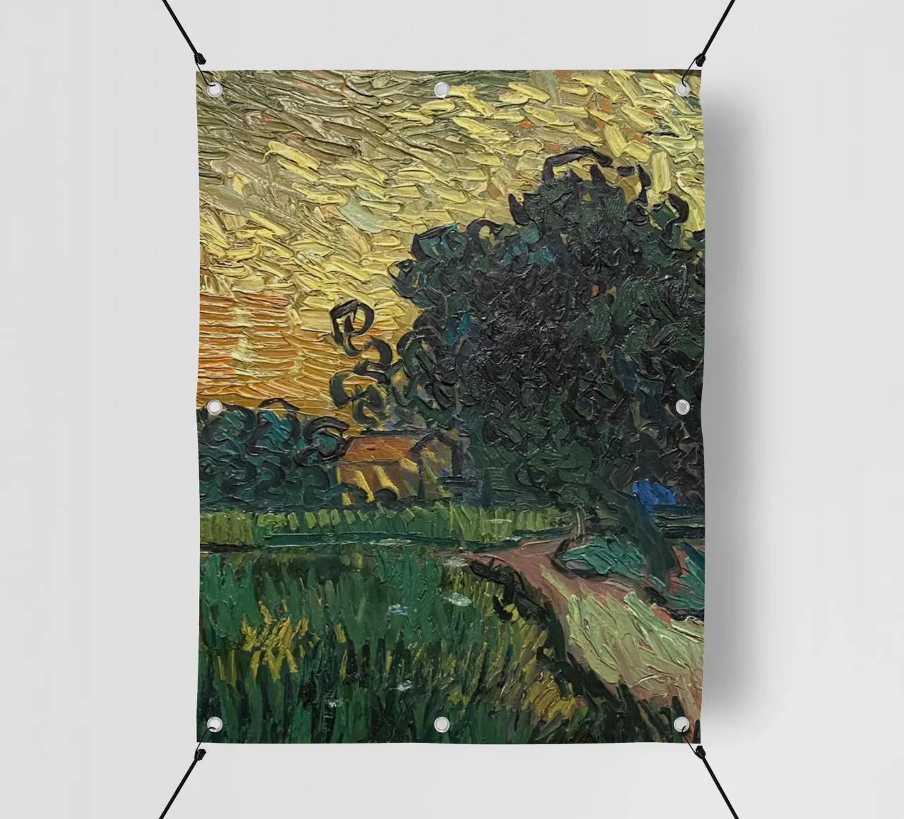 rural view of small house pvc cover by cloud shop