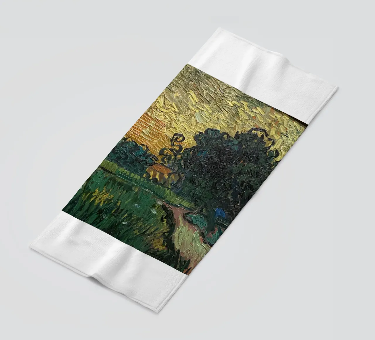 rural view of small house beach towel by cloud shop