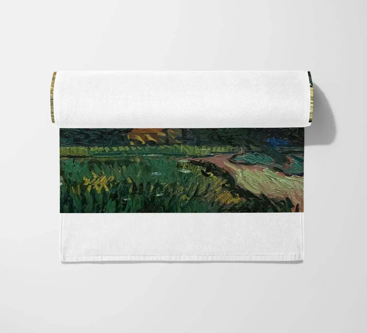 rural view of small house beach towel by cloud shop