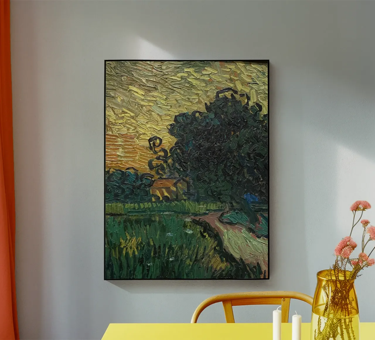 rural view of small house acrylic glass by cloud shop