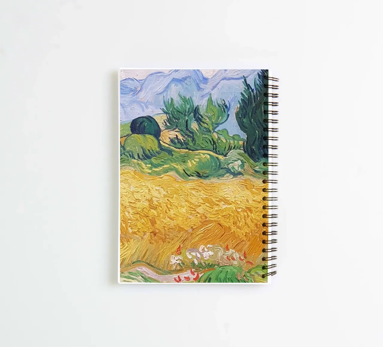 natural view of wheat fields spiral notebook by cloud shop