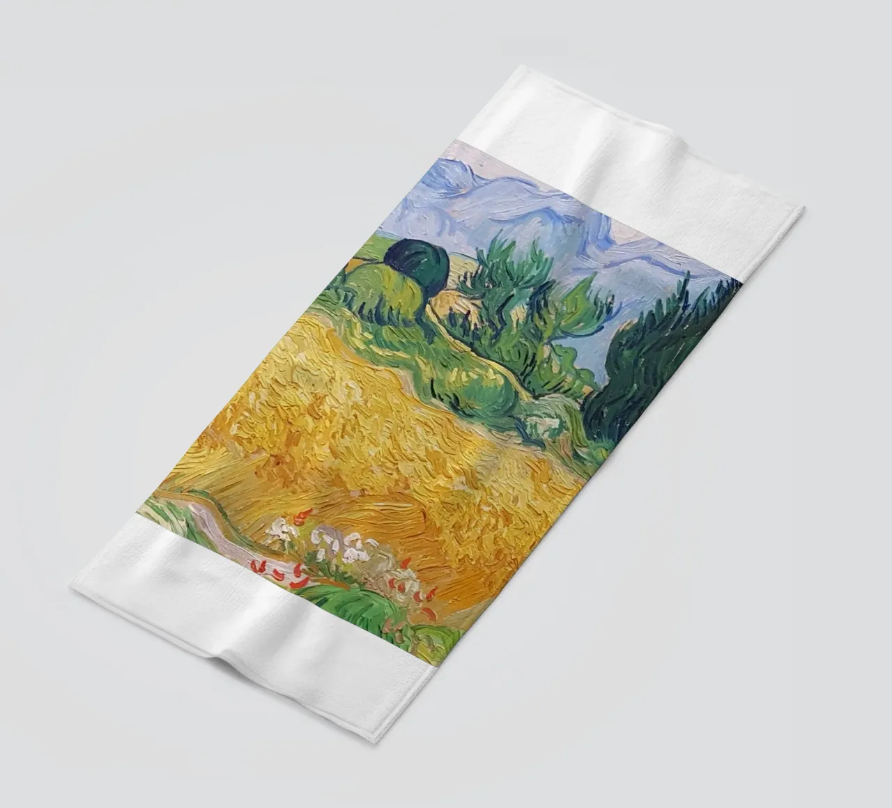 natural view of wheat fields beach towel by cloud shop