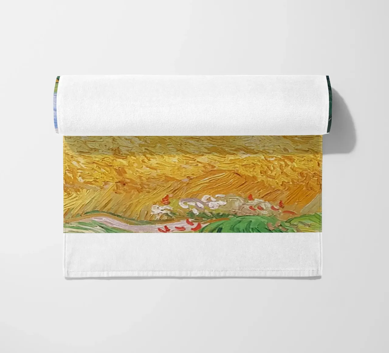 natural view of wheat fields beach towel by cloud shop