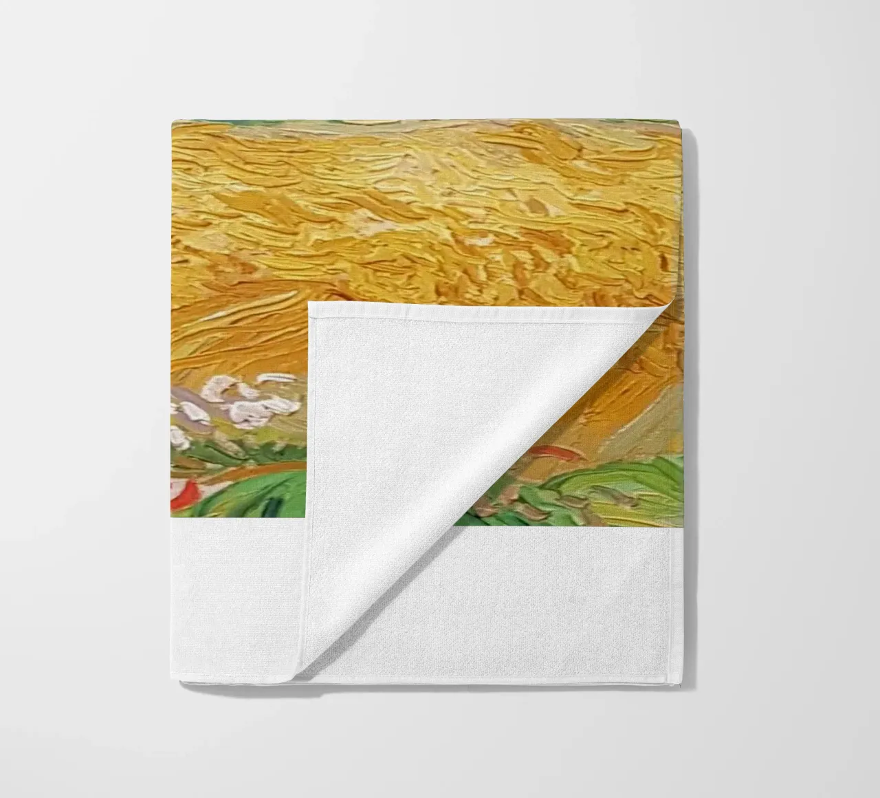 natural view of wheat fields beach towel by cloud shop
