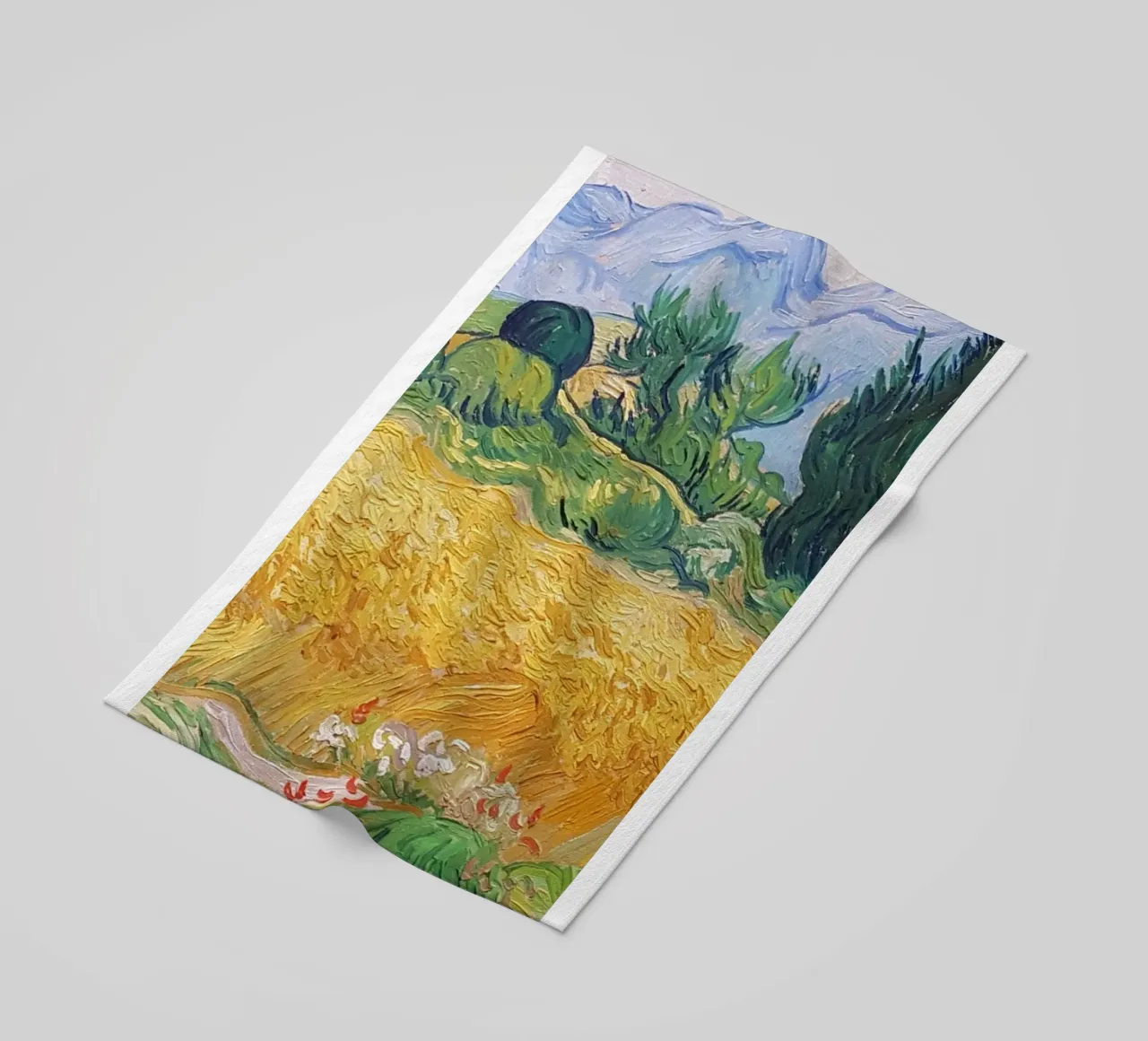 natural view of wheat fields beach towel by cloud shop