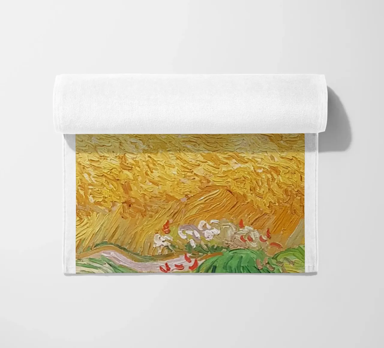 natural view of wheat fields beach towel by cloud shop
