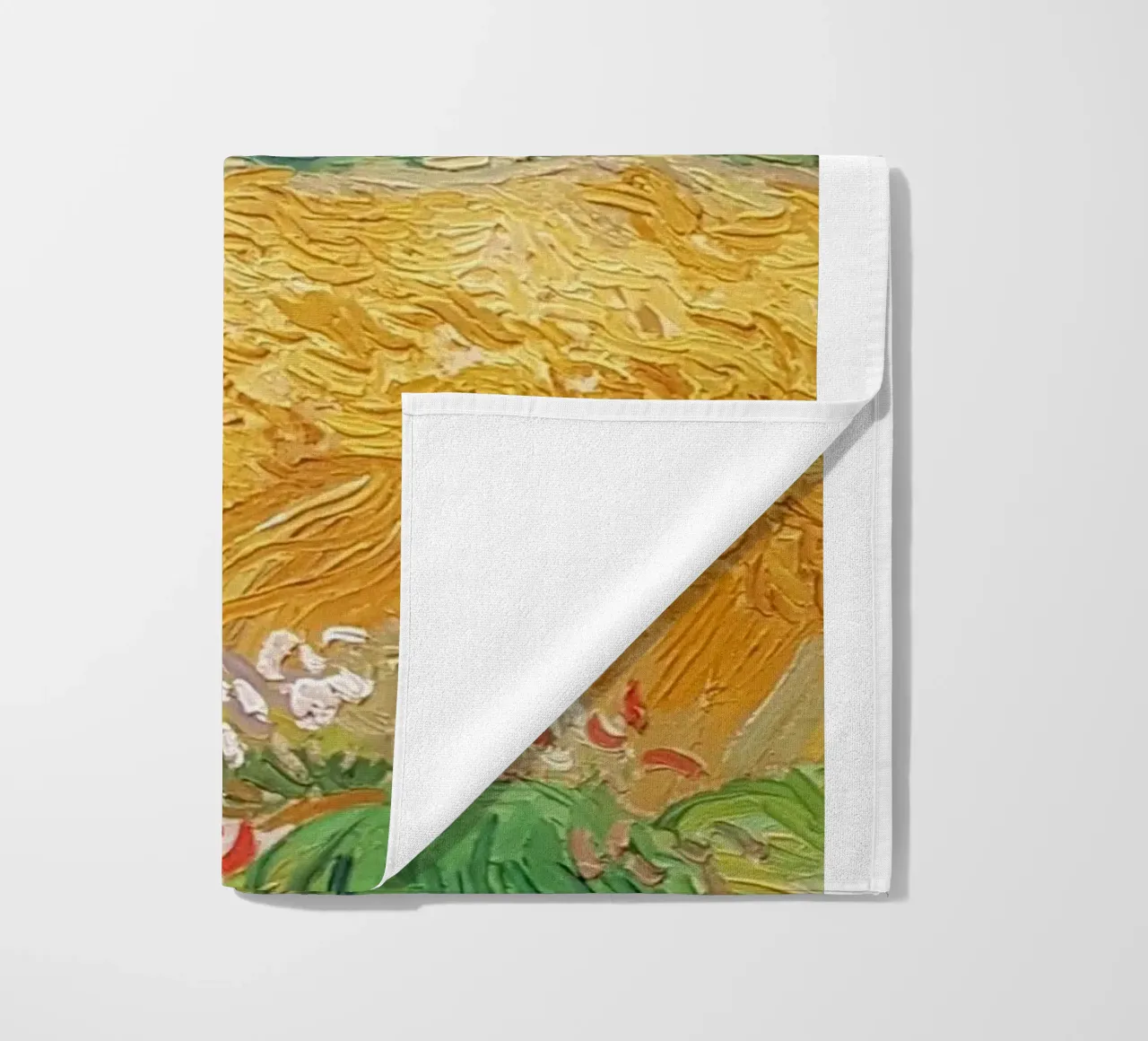 natural view of wheat fields beach towel by cloud shop