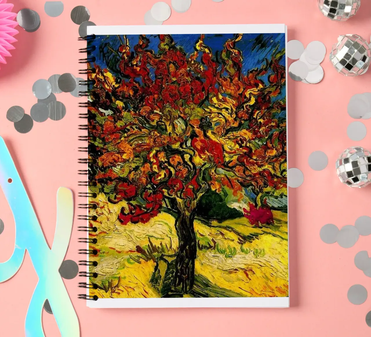 fiery color motion tree spiral notebook by cloud shop