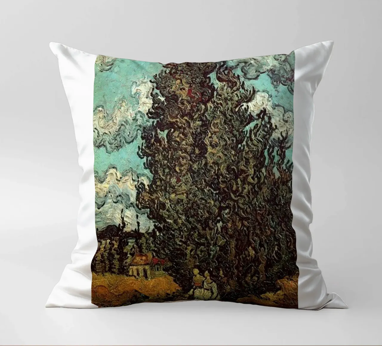 two figures under the fir tree decorative cushion by cloud shop