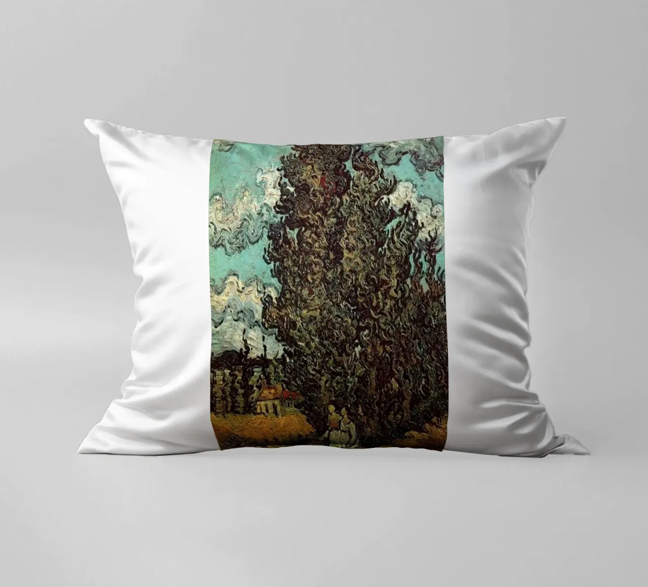 two figures under the fir tree decorative cushion by cloud shop