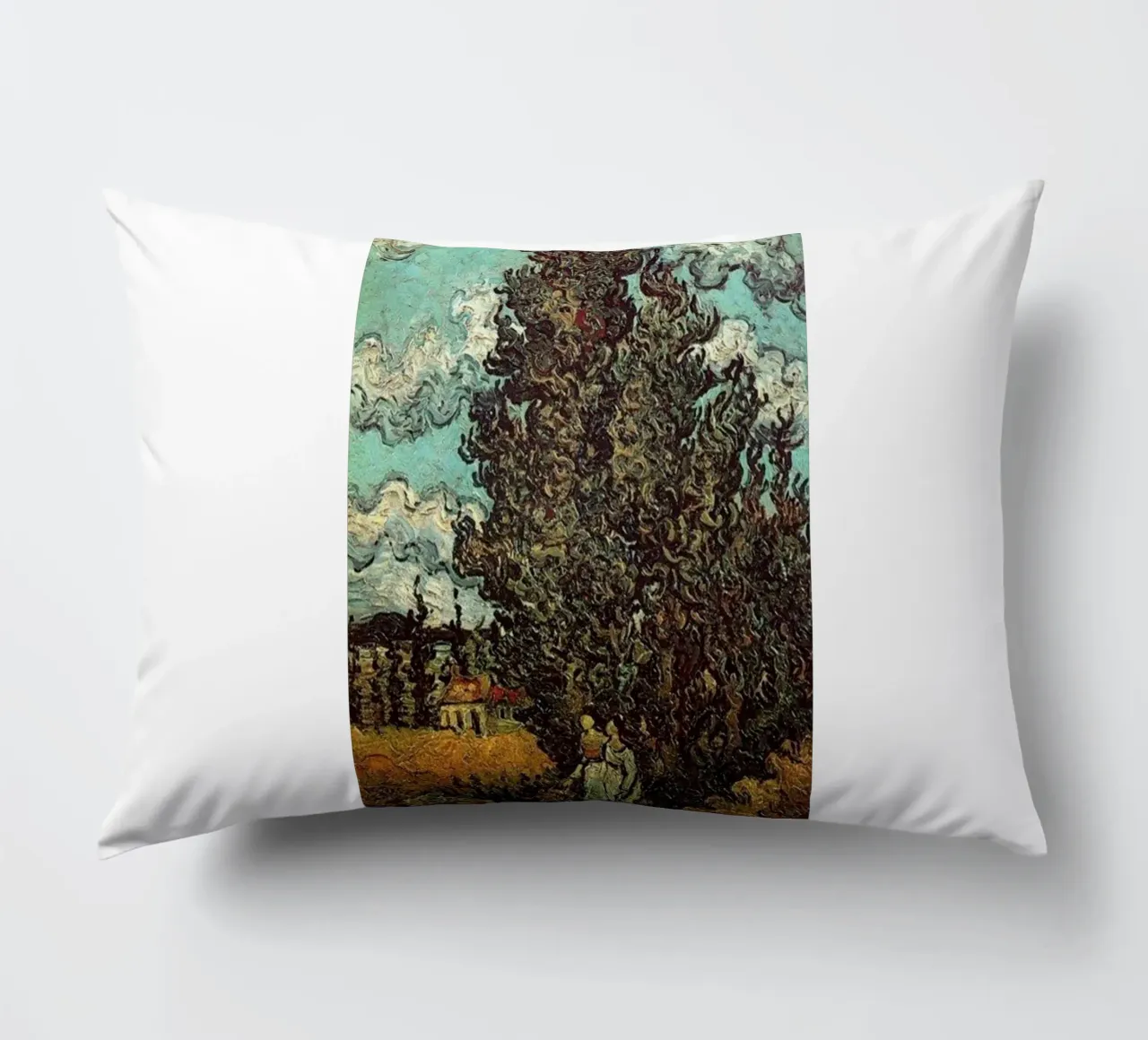 two figures under the fir tree decorative cushion by cloud shop